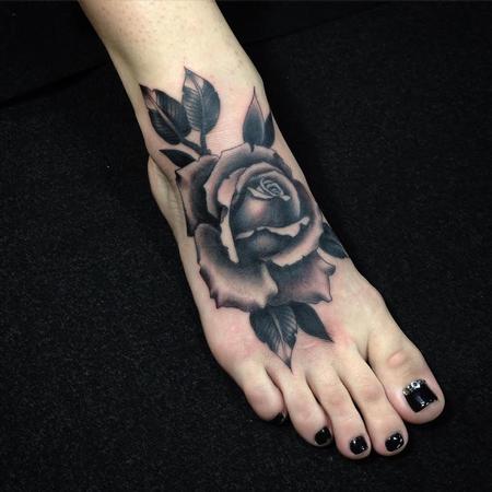Tattoos - Black and Gray Rose - 122259